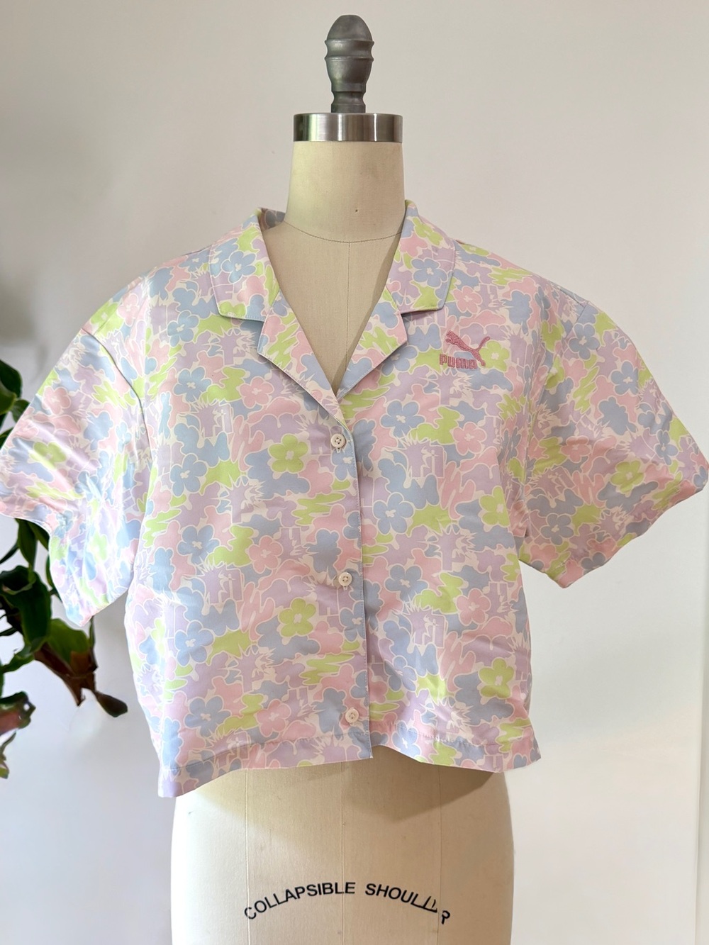 Puma Floral Collar Blouse in Pastel Pink, Lavender, Mint